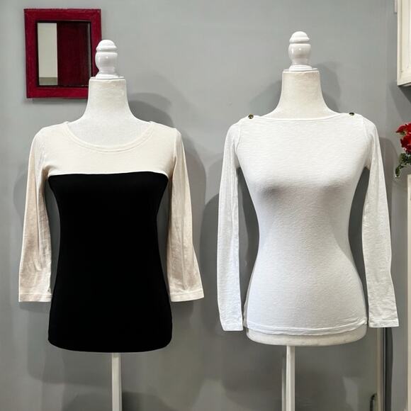 NEW J. Crew Cotton Perfect Painter Fit Casual Neutral Basics Tees Bundle 2 NWOT - Picture 1 of 16